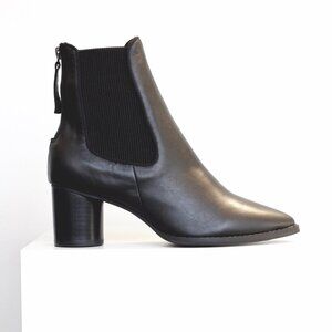 Sol Sana Ashton Boot - Black Leather Chelsea High Ankle Boot (Size 39)